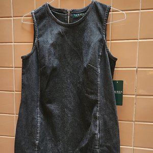 Ralph Lauren Dark Denim Sheath Dress with Pockets Size 8 Stretch